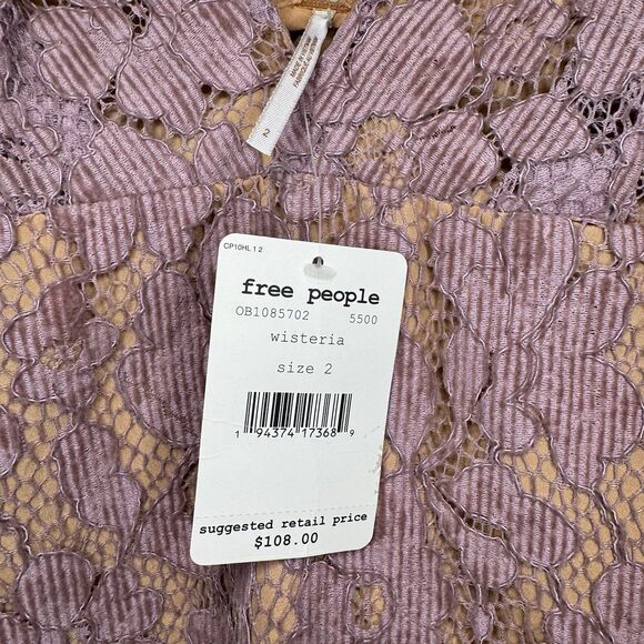 NWT Free People Dangerous Love Mini Dress In Wisteria Pink US 2 UK 6 - Picture 3 of 4